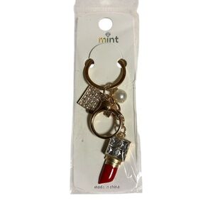 🔴Gold and Red Lipstick Keychain
